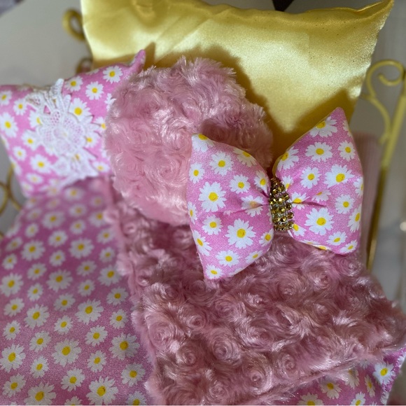 5 piece reversible minky doll bedding set - Picture 4 of 13